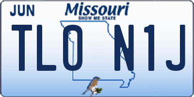 MO license plate TL0N1J