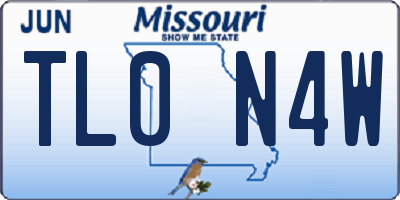MO license plate TL0N4W