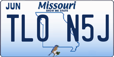 MO license plate TL0N5J