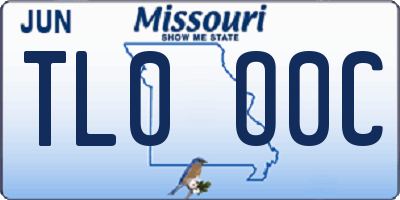 MO license plate TL0O0C