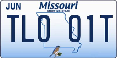 MO license plate TL0O1T