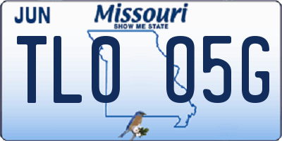 MO license plate TL0O5G