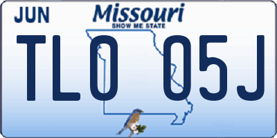 MO license plate TL0O5J