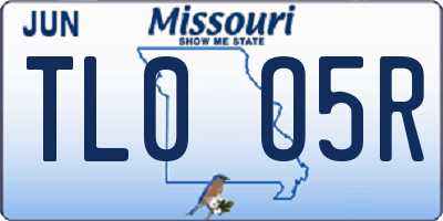 MO license plate TL0O5R