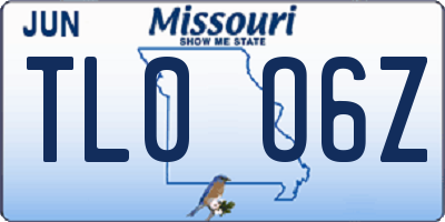 MO license plate TL0O6Z