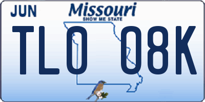 MO license plate TL0O8K