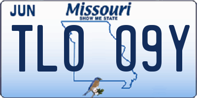 MO license plate TL0O9Y