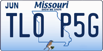MO license plate TL0P5G