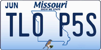 MO license plate TL0P5S