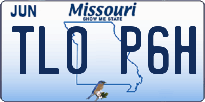 MO license plate TL0P6H