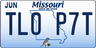 MO license plate TL0P7T