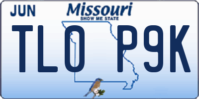 MO license plate TL0P9K