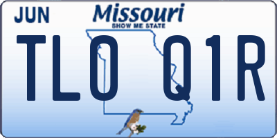MO license plate TL0Q1R