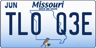 MO license plate TL0Q3E