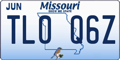 MO license plate TL0Q6Z