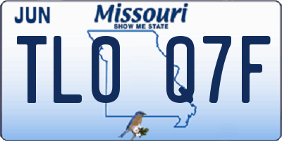 MO license plate TL0Q7F