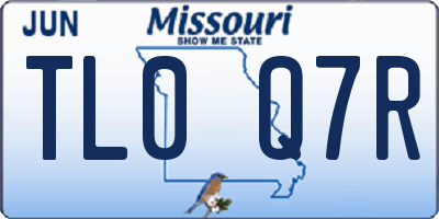 MO license plate TL0Q7R