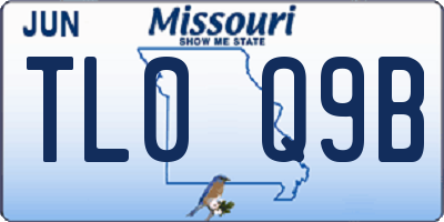 MO license plate TL0Q9B