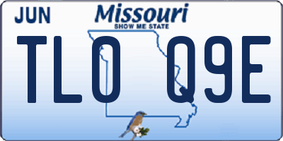 MO license plate TL0Q9E