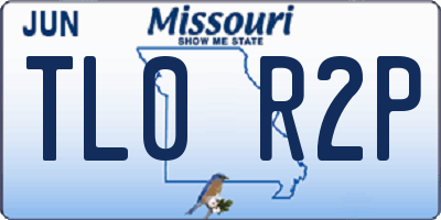 MO license plate TL0R2P