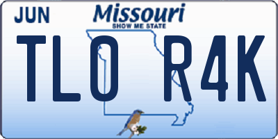 MO license plate TL0R4K
