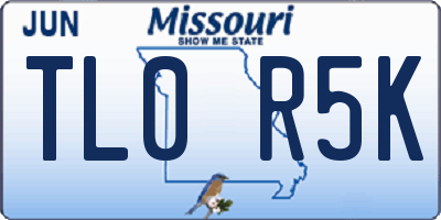 MO license plate TL0R5K