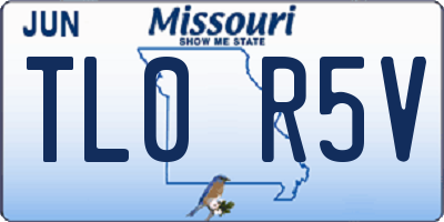 MO license plate TL0R5V
