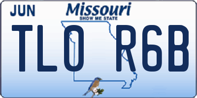 MO license plate TL0R6B