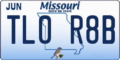 MO license plate TL0R8B