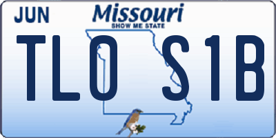 MO license plate TL0S1B