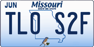 MO license plate TL0S2F
