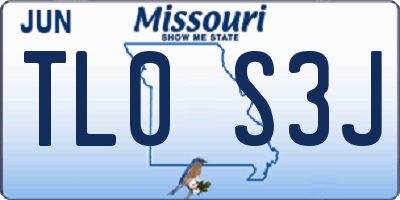 MO license plate TL0S3J