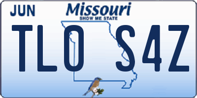 MO license plate TL0S4Z