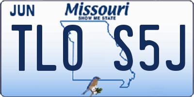 MO license plate TL0S5J