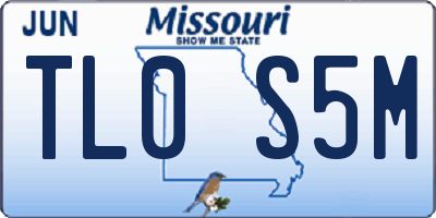 MO license plate TL0S5M