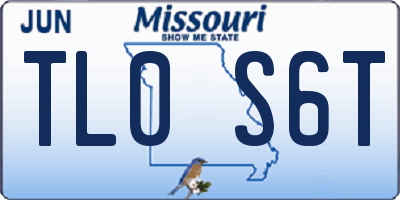 MO license plate TL0S6T