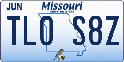 MO license plate TL0S8Z