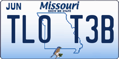 MO license plate TL0T3B