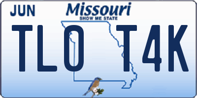 MO license plate TL0T4K