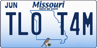 MO license plate TL0T4M