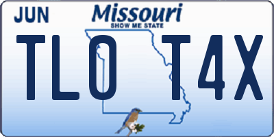 MO license plate TL0T4X