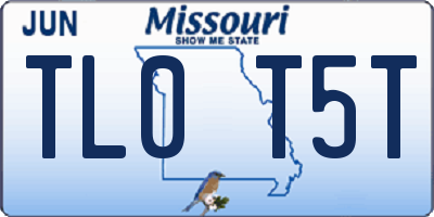 MO license plate TL0T5T