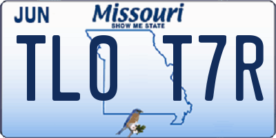 MO license plate TL0T7R