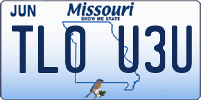 MO license plate TL0U3U