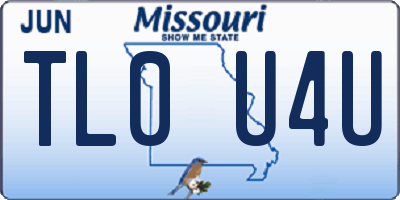 MO license plate TL0U4U