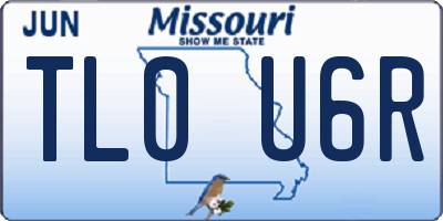 MO license plate TL0U6R
