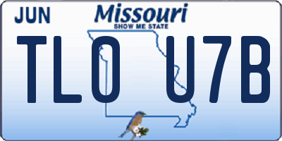 MO license plate TL0U7B