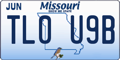 MO license plate TL0U9B