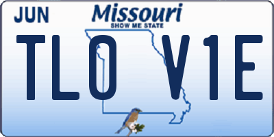 MO license plate TL0V1E