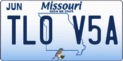 MO license plate TL0V5A